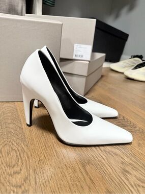 Classic White Pointed-Toe High Heels